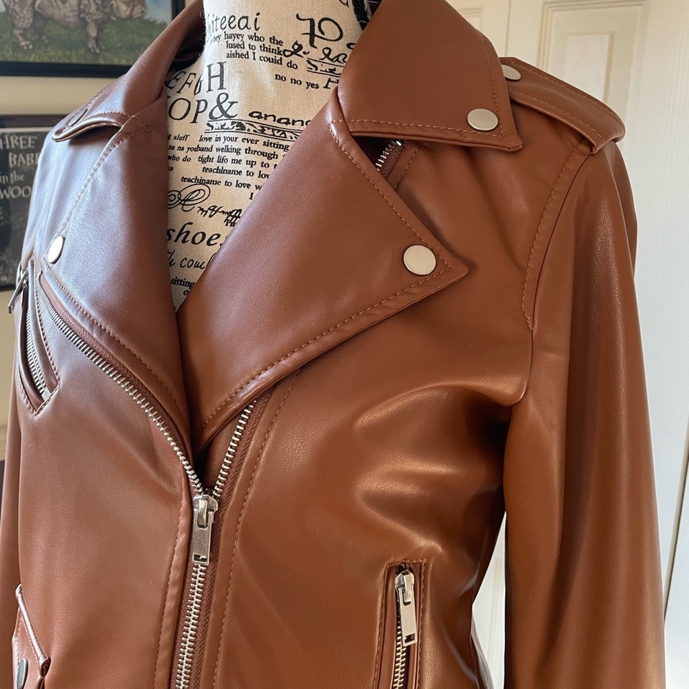 Brown moto jacket